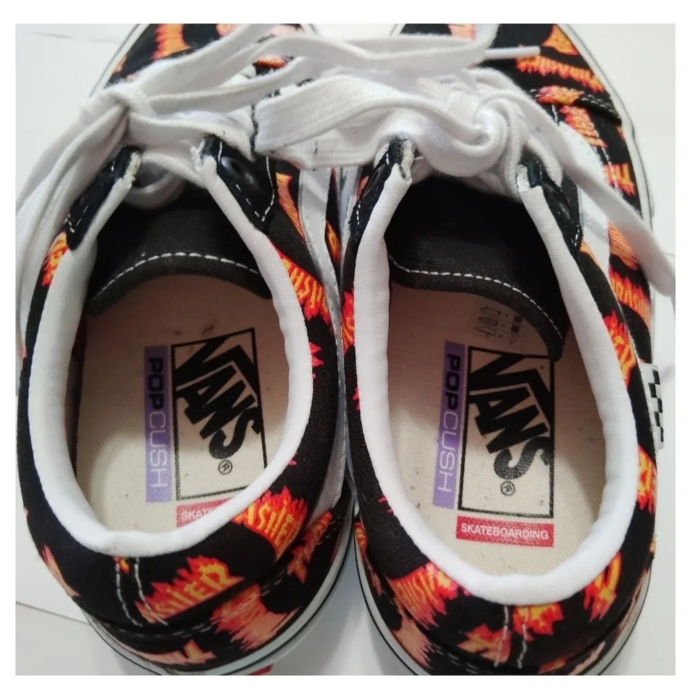 Vans Thrasher x Skate Old Skool Allover Thrasher Flame Logo Mens Sneakers Size 4